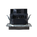 BRITE Розетка 1-местная с заземлением с защитными шторками 16А с USB AA 5В 2,1А РЮш10-1-БрС сталь IEK