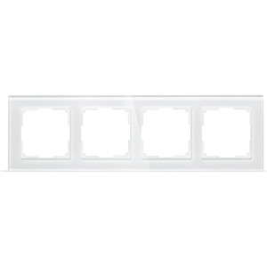 Рамка Smartbuy 4-местная стекло белая Нептун SBE-05w-Glass-FR-4