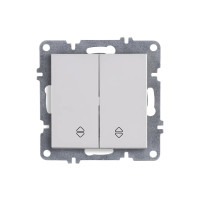 Выключатель двухклавишный проходной механизм бел Arvia Electric Lavin Karen 50 01 1000 211