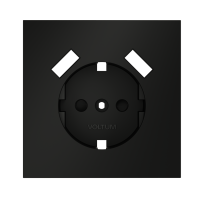Накладка для розетки с заземлением и защитными шторками, с USB AA, S70 черный матовый