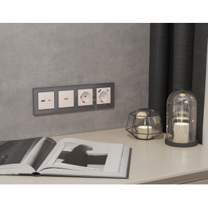 MA210010 Комплект механизма электрической розетки ALFA Жемчуг 2USB AC 20W быстрая зарядка сз QUANT AP2100, VM160 AMBRELLA VOLT