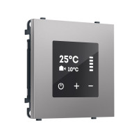 MS505910 Комплект механизма терморегулятора сенсорного с датчиком для теплого пола SIGMA Сталь матовый AC 3500W 16A-250V QUANT PRO (SP5059, PR1387)