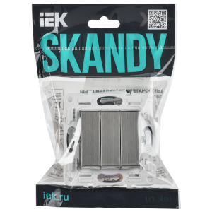 SKANDY Выключатель 3-клавишный 10А SK-V11N металл никель IEK