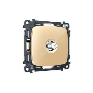MO613050 Комплект механизма TV розетки SAT 5-2400MHz 3.5dB OMEGA Шампань QUANT OP6130, VM215 AMBRELLA VOLT
