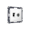 MA112510 Комплект механизма розетки компьютерной + TV оконечной RJ-45 с автоматической защитной шторкой ALFA Белый глянец QUANT (AP1125, VM195) AMBRELLA VOLT