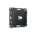 MO913050 Комплект механизма TV розетки SAT 5-2400MHz 3.5dB OMEGA Графит Мягкое касание QUANT (OP9130, VM215) AMBRELLA VOLT
