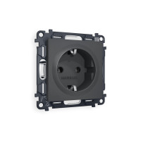 MA906010 Комплект механизма электрической розетки ALFA Графит мягкое касание сз на винтовых зажимах QUANT AP9060, VM141 AMBRELLA VOLT