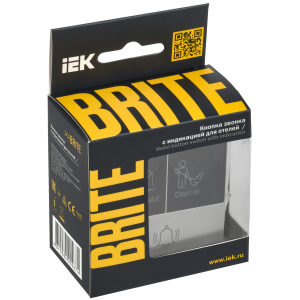 BRITE Кнопка звонка с индикацией для отелей 10А ВС10-1-9-БрА алюминий IEK