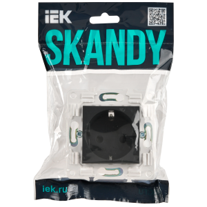 SKANDY Розетка с заземлением с защитными шторками 16А SK-R04G графит IEK