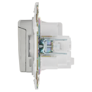 SKANDY Розетка 1-местная с заземлением с защитными шторками и крышкой 16А IP44 SK-R11N металл никель IEK