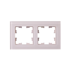 BRITE Рамка 2-местная РУ-2-2-Бр стекло розовый матовый IEK