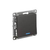 ATLASDESIGN 1-клавишный ПЕРЕКЛЮЧАТЕЛЬ с подсветкой, сх.6а, 10АХ, механизм, БАЗАЛЬТ ATN001463