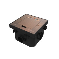 MultiDesk Лючок на 2 модуля IP44 с монтажной коробкой для бетонных полов МЕДЬ, тип MDK20 MDK20202CC