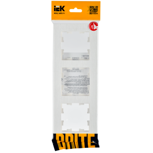 BRITE Рамка 3-местная РУ-3-Бр белый рифленый IEK