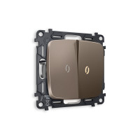 MO634010 Комплект механизма 2-кл выключателя с подсветкой 3200K OMEGA Темная бронза матовый QUANT OP6340, VM115, G11Y AMBRELLA VOLT