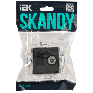 SKANDY Розетка двойная TV+RJ45 кат.6 SK-A15G графит IEK