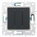 SKANDY Выключатель 3-клавишный 10А SK-V11G графит IEK