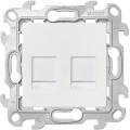 Розетка компьютерная 2xRJ45 Simon SIMON 24 HARMONIE, скрытый монтаж, со шторками, белый, 2450593-030