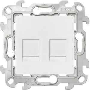 Розетка компьютерная 2xRJ45 Simon SIMON 24 HARMONIE, скрытый монтаж, со шторками, белый, 2450593-030
