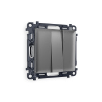 MA655010 Комплект механизма 3-кл выключателя ALFA Антрацит серый QUANT (AP6550, VM133) AMBRELLA VOLT