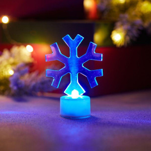 Фигура светодиодная Снежинка 1LED RGB 1Вт IP20 на подставке элементы питания 3хAG13(LR44) (в компл.) Neon-Night 501-055