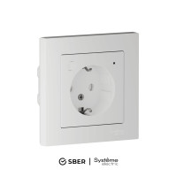 ATLASDESIGN SMART РОЗЕТКА с заземл., со шт., Zigbee, L+N, 16А, мех., БЕЛЫЙ ATN000145Z