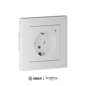 ATLASDESIGN SMART РОЗЕТКА с заземл., со шт., Zigbee, L+N, 16А, мех., БЕЛЫЙ ATN000145Z