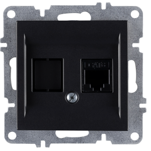 Arvia Electric, L/K Механизм, Розетка компьютерная (Rj45 Cat6), (черный)