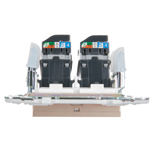 SKANDY Розетка компьютерная двойная RJ45 кат.5E SK-K03Sa песочный IEK