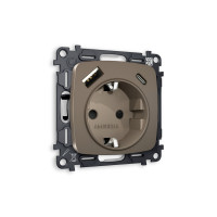 MO640010 Комплект механизма электрической розетки OMEGA Темная бронза матовый 2USB AC 20W быстрая зарядка сз QUANT OP6400, VM160 AMBRELLA VOLT