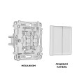MA803020 Комплект механизма 2-кл проходного выключателя ALFA Черный матовый QUANT AP8030, VM120 AMBRELLA VOLT