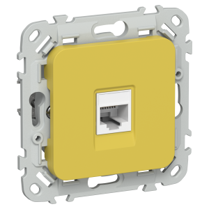 FLITE Розетка компьютерная RJ45 категория 6 UTP РК6-1-0-ФлЖК желтый карри IEK