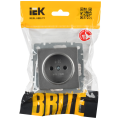 BRITE Розетка 1-местная без заземления с защитными шторками 10А РСш10-2-БрС сталь IEK