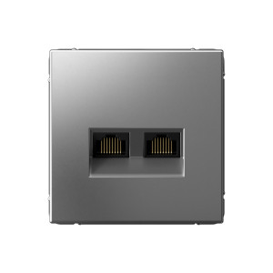 ARTGALLERY РОЗЕТКА двойная компьютерная RJ45+RJ45, кат.6А, механизм, СТАЛЬ GAL000988