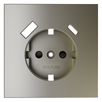 Накладка для розетки с заземлением и защитными шторками, с USB A+C, S70 (шелк)