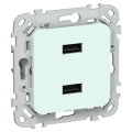 FLITE Розетка USB A+A 3,1А РЮ-2-ФлХЛ холодный лед IEK