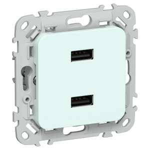 FLITE Розетка USB A+A 3,1А РЮ-2-ФлХЛ холодный лед IEK