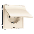 MS248010 Комплект механизма электрической розетки SIGMA Жемчужно-кремовый 50Hz 2PE сз сш и крышкой IP44 16A-250V QUANT PRO SP2480, PR141