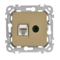 FLITE Розетка 2-местная RJ45/TV категория 5Е UTP РКТВ5е-2-0-ФлХ хаки IEK