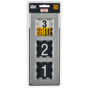 BRITE Рамка 3-местная РУ-3-1-Бр металл алюминий RE IEK