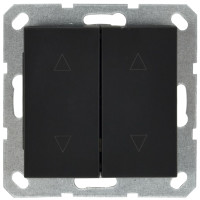 Jasmart G Черный матовый Выключатель 2-кл жалюзи, 10A 250V~ G3028PB