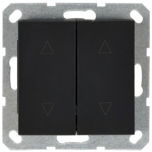 Jasmart G Черный матовый Выключатель 2-кл жалюзи, 10A 250V~ G3028PB