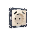 MA329010 Комплект механизма электрической розетки ALFA Бежевый матовый 2USB AA 18W быстрая зарядка сз QUANT AP3290, VM155 AMBRELLA VOLT