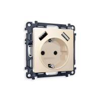 MA329010 Комплект механизма электрической розетки ALFA Бежевый матовый 2USB AA 18W быстрая зарядка сз QUANT AP3290, VM155 AMBRELLA VOLT