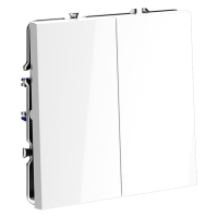 Выключатель встраиваемый VOLTUM S70 двухклавишный 10А, (белый глянцевый)