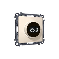 MA325810 Комплект механизма терморегулятора с цифровым дисплеем с подсветкой и датчиком для теплого пола ALFA Бежевый матовый QUANT AP3258, VM1385 AMBRELLA VOLT