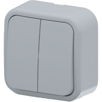Arvia Electric, Aria, Выключатель двухклавишный, IP-20 (серый)