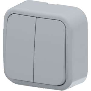 Arvia Electric, Aria, Выключатель двухклавишный, IP-20 (серый)