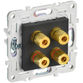 SKANDY Аудиорозетка 4-местная SK-A01G графит IEK