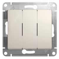 GLOSSA 3-клавишный ВЫКЛЮЧАТЕЛЬ, сх.1+1+1, 10АХ, механизм, МОЛОЧНЫЙ GSL000931